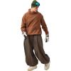 GSOU SNOW Womens Mens Snow Pants Baggy Snowboard Ski Pant Loose Waterproof Windproof Insulated(Coffee-1)