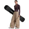 GSOU SNOW Womens Mens Snow Pants Baggy Snowboard Ski Pant Loose Waterproof Windproof Insulated(Khaki)