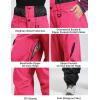GSOU SNOW Womens Mens Snow Pants Baggy Snowboard Ski Pant Loose Waterproof Windproof Insulated(Rose Red)