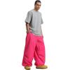 GSOU SNOW Womens Mens Snow Pants Baggy Snowboard Ski Pant Loose Waterproof Windproof Insulated(Rose Red)