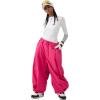 GSOU SNOW Womens Mens Snow Pants Baggy Snowboard Ski Pant Loose Waterproof Windproof Insulated(Rose Red-1)
