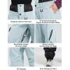 GSOU SNOW Womens Mens Snow Pants Baggy Snowboard Ski Pant Loose Waterproof Windproof Insulated(Sky Blue)