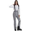 GSOU SNOW Womens Ski Bibs Snow Pants Snowboard Slim Overalls Insulated Waterproof Windproof Warm Winter(Thousand Bird Grid)