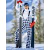 GSOU SNOW Womens Ski Bibs Snow Pants Snowboard Slim Overalls Insulated Waterproof Windproof Warm Winter(Thousand Bird Grid)