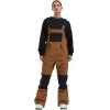 GSOU SNOW Womens Ski Bibs Snowboard Bibs Pants Snow Overalls Waterproof Windproof Winter Outdoor Sports Insulated Warm(Coffee & Black)