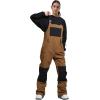 GSOU SNOW Womens Ski Bibs Snowboard Bibs Pants Snow Overalls Waterproof Windproof Winter Outdoor Sports Insulated Warm(Coffee & Black)