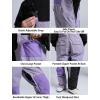 GSOU SNOW Womens Ski Bibs Snowboard Bibs Pants Snow Overalls Waterproof Windproof Winter Outdoor Sports Insulated Warm(Dark & Light Purple)