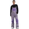 GSOU SNOW Womens Ski Bibs Snowboard Bibs Pants Snow Overalls Waterproof Windproof Winter Outdoor Sports Insulated Warm(Dark & Light Purple)