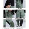 GSOU SNOW Womens Ski Bibs Snowboard Bibs Pants Snow Overalls Waterproof Windproof Winter Outdoor Sports Insulated Warm(Green & Dark Green)