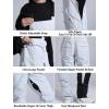GSOU SNOW Womens Ski Bibs Snowboard Bibs Pants Snow Overalls Waterproof Windproof Winter Outdoor Sports Insulated Warm(Light Grey)