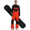 GSOU SNOW Womens Ski Bibs Snowboard Bibs Pants Snow Overalls Waterproof Windproof Winter Outdoor Sports Insulated Warm(Orange & Black)