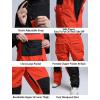 GSOU SNOW Womens Ski Bibs Snowboard Bibs Pants Snow Overalls Waterproof Windproof Winter Outdoor Sports Insulated Warm(Orange & Black)