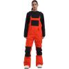 GSOU SNOW Womens Ski Bibs Snowboard Bibs Pants Snow Overalls Waterproof Windproof Winter Outdoor Sports Insulated Warm(Orange & Black)