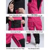 GSOU SNOW Womens Ski Bibs Snowboard Bibs Pants Snow Overalls Waterproof Windproof Winter Outdoor Sports Insulated Warm(Rose & Black)