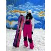 GSOU SNOW Womens Ski Bibs Snowboard Bibs Pants Snow Overalls Waterproof Windproof Winter Outdoor Sports Insulated Warm(Rose & Black)