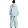 GSOU SNOW Women’s Ski Jacket and Pants Set Baggy Snowboard Jacket Snow Suit Waterproof Windproof Hooded Coat(Blue)