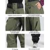 GSOU SNOW Women’s Ski Jacket and Pants Set Baggy Snowboard Jacket Snow Suit Waterproof Windproof Hooded Coat(Green)