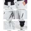 GSOU SNOW Women’s Ski Jacket and Pants Set Baggy Snowboard Jacket Snow Suit Waterproof Windproof Hooded Coat(Grey)