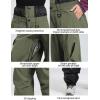 GSOU SNOW Womens Ski Jacket and Pants Set Snowsuit Snow Coat Waterproof Windproof Ski Suit Warm for Winter(Army Green)