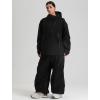 GSOU SNOW Womens Ski Jacket and Pants Set Snowsuit Snow Coat Waterproof Windproof Ski Suit Warm for Winter(Black)