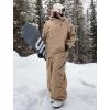 GSOU SNOW Womens Ski Jacket and Pants Set Snowsuit Snow Coat Waterproof Windproof Ski Suit Warm for Winter(Khaki)