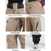 GSOU SNOW Womens Ski Jacket and Pants Set Snowsuit Snow Coat Waterproof Windproof Ski Suit Warm for Winter(Khaki)
