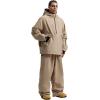 GSOU SNOW Womens Ski Jacket and Pants Set Snowsuit Snow Coat Waterproof Windproof Ski Suit Warm for Winter(Khaki-5)