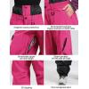 GSOU SNOW Womens Ski Jacket and Pants Set Snowsuit Snow Coat Waterproof Windproof Ski Suit Warm for Winter(Rose)