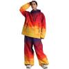 GSOU SNOW Womens Ski Jacket and Pants Set Snowsuit Snow Coat Waterproof Windproof Ski Suit Warm for Winter(Yellow&red)