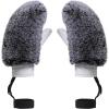 GSOU SNOW Women’s Ski Mittens Faux Fur Snowboard Gloves Snow Mittens Winter Outdoor Warm(Gray)