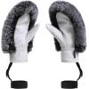 GSOU SNOW Women’s Ski Mittens Faux Fur Snowboard Gloves Snow Mittens Winter Outdoor Warm(Gray)