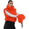 GSOU SNOW Women’s Ski Mittens Faux Fur Snowboard Gloves Snow Mittens Winter Outdoor Warm(Orange)