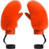 GSOU SNOW Women’s Ski Mittens Faux Fur Snowboard Gloves Snow Mittens Winter Outdoor Warm(Orange)