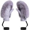 GSOU SNOW Women’s Ski Mittens Faux Fur Snowboard Gloves Snow Mittens Winter Outdoor Warm(Purple)