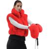 GSOU SNOW Women’s Ski Mittens Faux Fur Snowboard Gloves Snow Mittens Winter Outdoor Warm(Red)