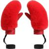 GSOU SNOW Women’s Ski Mittens Faux Fur Snowboard Gloves Snow Mittens Winter Outdoor Warm(Red)