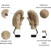 GSOU SNOW Women’s Ski Mittens Faux Fur Snowboard Gloves Snow Mittens Winter Outdoor Warm(Rose)
