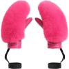 GSOU SNOW Women’s Ski Mittens Faux Fur Snowboard Gloves Snow Mittens Winter Outdoor Warm(Rose)