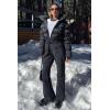 GSOU SNOW Womens Ski Suits Down One Piece Snowsuit Waterproof Snowboard Jumpsuits Winter Ski Outfit(Black)