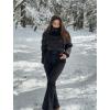 GSOU SNOW Womens Ski Suits Down One Piece Snowsuit Waterproof Snowboard Jumpsuits Winter Ski Outfit(Black)