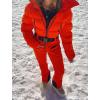 GSOU SNOW Womens Ski Suits Down One Piece Snowsuit Waterproof Snowboard Jumpsuits Winter Ski Outfit(Orange)