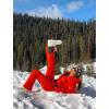 GSOU SNOW Womens Ski Suits Down One Piece Snowsuit Waterproof Snowboard Jumpsuits Winter Ski Outfit(Orange)
