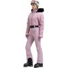 GSOU SNOW Womens Ski Suits Down One Piece Snowsuit Waterproof Snowboard Jumpsuits Winter Ski Outfit(Pink)