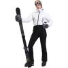 GSOU SNOW Womens Ski Suits Down One Piece Snowsuit Waterproof Snowboard Jumpsuits Winter Ski Outfit(White)