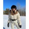 GSOU SNOW Womens Ski Suits Down One Piece Snowsuit Waterproof Snowboard Jumpsuits Winter Ski Outfit(White-1)