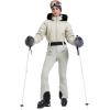 GSOU SNOW Womens Ski Suits Down One Piece Snowsuit Waterproof Snowboard Jumpsuits Winter Ski Outfit(White-1)