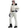 GSOU SNOW Womens Ski Suits Down One Piece Snowsuit Waterproof Snowboard Jumpsuits Winter Ski Outfit(White-1)