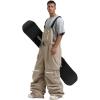 GSOU SNOW Men Snow Pants Snowboard Bibs Baggy Women Ski Pant Snow Bibs Overalls Waterproof Windproof Insulated(Coffee)