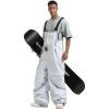 GSOU SNOW Men Snow Pants Snowboard Bibs Baggy Women Ski Pant Snow Bibs Overalls Waterproof Windproof Insulated(Grey 1)