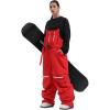 GSOU SNOW Men Snow Pants Snowboard Bibs Baggy Women Ski Pant Snow Bibs Overalls Waterproof Windproof Insulated(Red 1)